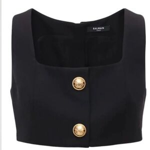 NWOT Rare Balmain Classic Wool Crop Top FR34